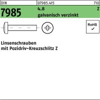 Linsenschraube DIN 7985 PZ M3x16-Z 4.8 galv.verz. 2000St.