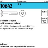 Senkschraube ISO 10642 Innen-6kt M3x 6 A 4 100 St&uuml;ck