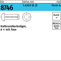 Halbrundkerbnagel ISO 8746 Fase 1,4x 5 1.4303 (A 2) 100...