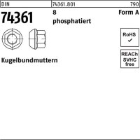 Kugelbundmutter DIN 74361 AM 18x1,5 SW24 8 phosphatiert...