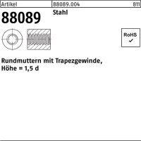 Rundmutter R 88089 Trapezgewinde TR 14x 4 -36 Stahl...