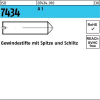 Gewindestift ISO 7434 Spitze/Schlitz M6x 8 A 1 25 St&uuml;ck