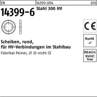 Scheibe EN 14399-6 rund 12 (13x24x 3) Stahl 300 HV 1...