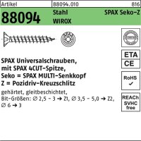 Schraube R 88094 SEKO Spitze/PZ 2,5x20/17-Z Stahl galv.verz. WIROX 1000St. SPAX