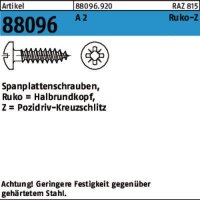 Spanplattenschraube ART 88096 A 2 6 x60-Z Halbrundkopf A 2 S