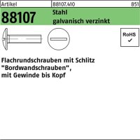 Flachrundschraube R 88107 Schlitz VG M8x20 Stahl 4.6...