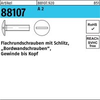 Flachrundschraube R 88107 Schlitz VG M5x 10 A 2 500 St&uuml;ck