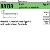 Schraubhaken R 88138 Typ 4E gerade M4x40x10 Stahl galv.verz. 100St.