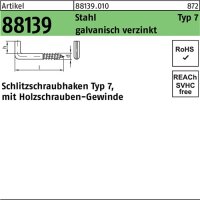 Schlitzschraubhaken R 88139 Typ 7 50x 4,4x 9 Stahl galv.verz. 100St.