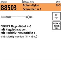 Nageld&uuml;bel R 88503 N-S 5x 30/5 Schrauben A 2/D&uuml;bel-Nylon 100 St&uuml;ck FISCHER