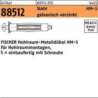 Hohlraumd&uuml;bel R 88512 HM 6x 80 S Stahl galv.verz. 50 St&uuml;ck FISCHER