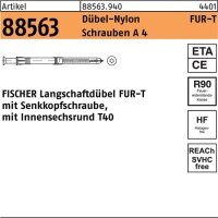 Rahmend&uuml;bel R 88563 SEKO-Schr. FUR 10x160 T Schr. A 4/D&uuml;bel-Nylon 50St. FISCHER