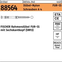 Rahmend&uuml;bel R 88564 6-kt-Schr. FUR 10x160 SS Schr. A 4/D&uuml;bel-Nylon 50St. FISCHER