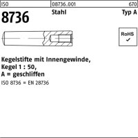 Kegelstift ISO 8736 Innengewinde A 8x 28 Stahl Kegel 1:50...