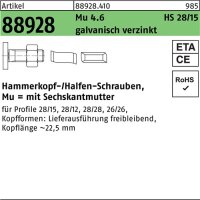 Hammerkopfschraube R 88928 28/15 6-ktmutter M10x100 Mu4.6...
