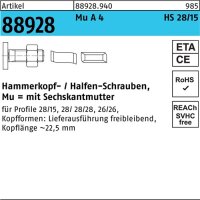 Hammerkopfschraube R 88928 28/15 6-ktmutter M10x 40 Mu A...