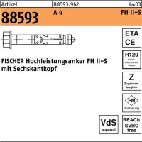 Hochleistungsanker R 88593 FH II 10/25 S A 4 50 St&uuml;ck FISCHER