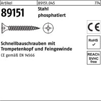Schnellbauschraube R 89151 Trompetenkopf PH 3,9x25 Stahl...
