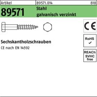 Sechskantholzschraube R 89571 12x 80 Stahl galv.verz. 50...