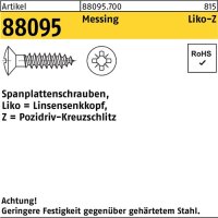 Spanplattenschraube R 88095 Liko PZ 4x 40-Z Messing 1000...