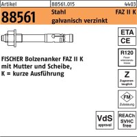 Ankerbolzen R 88561 FAZ II 10/10K Stahl galv.verz. 50 St&uuml;ck FISCHER
