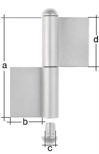 Konstruktionsband Typ K04 2-tlg.z.Anschwei&szlig;en EdelstahlRundkopf 120/30/9/60mm GA