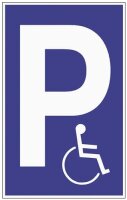 Parkplatzbeschilderung Parken f.Behinderte L250xB400mm Ku.blau/wei&szlig;