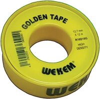 PTFE Dichtband Golden Tape L12m B12,7mm D0,1mm 100g/m&sup2; Spule WEKEM