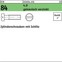 Zylinderschraube DIN 84/ISO 1207 Schlitz M2x 16 4.8 galv.verz. 200St.