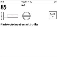 Flachkopfschraube DIN 85/ISO 1580 Schlitz M3x 5 4.8 2000...