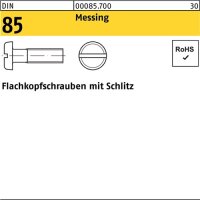 Flachkopfschraube DIN 85/ISO 1580 Schlitz M3x 5 Messing...