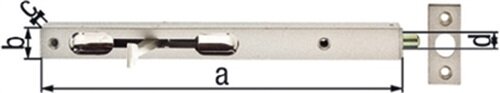 Rohrkantriegel L.220mm B.20mm H.15mm STA silber m.Schlie&szlig;bl.GAH