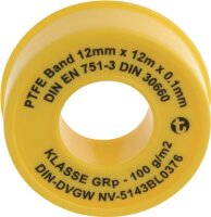 PTFE Dichtband GRp L12m B12mm D0,1mm 100g/m&sup2; Rl.GEKA
