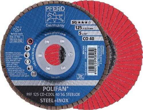 F&auml;cherscheibe POLIFAN CO-COOL SG STEELOX D.115mm K.40 kon.INOX CO
