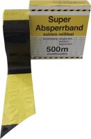 Absperrband L.500 m B.80mm gelb/schwarz geblockt 500m/Karton