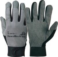 Kunstlederhandschuhe RewoMech 640 Gr.9 schwarz/grau Kunstleder/Elastan