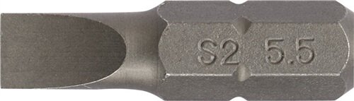 Bit f.Schlitzschrauben 5,5mm L.25mm 1/4 Zoll C6,3 Schneidenst&auml;rke 1mm PROMAT