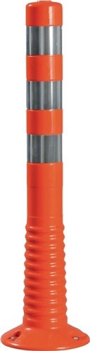 Sperrpfosten Polyurethan orange/wei&szlig; D.80mm z.Aufschr.m.Befestigungsmat.H.750mm