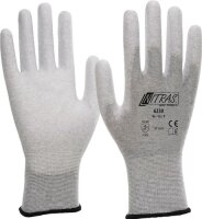 Handschuhe EN420 EN388 EN1149-3 EN16350 Gr.XL ESD Nylon-Karbon grau PU teilbesch