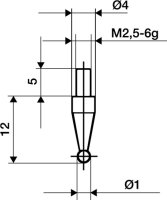 Messeins.D.1mm KGL M2,5 STA z.Messuhren K&Auml;FER