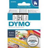 DYMO Schriftbandkassette D1 S0720780 6mmx7m schwarz auf wei&szlig;