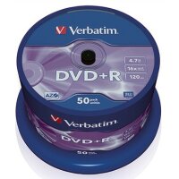 Verbatim DVD+R 43550 16x 4,7GB 120 Min. Spindel 50 St./Pack.