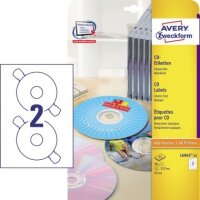 Avery Zweckform CD/DVD-Etikett L6043-25 117mm wei&szlig; 50 St./Pack.