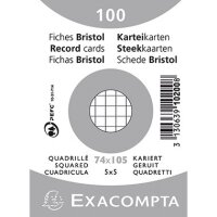 Exacompta Karteikarte 10200SE DIN A7 kariert wei&szlig; 100 St./Pack.
