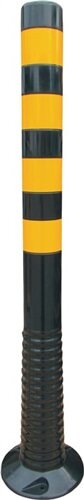 Sperrpfosten Polyurethan schwarz/gelb D.80mm z.Aufschr.m.Befestigungsmat.H1000mm
