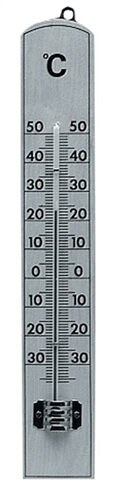 Zimmerthermometer Messber.-30 b.50GradC H206xB35xT15mm Buche