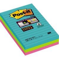 Post-it Super Sticky Notes 4690S3MI 101x152mm f.sort. 3...