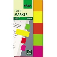 Sigel Haftmarker Neon HN650 20x50mm farbig sortiert 5...