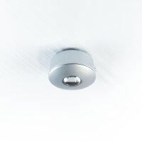 Emuca LED-Einbauleuchten f&uuml;r Schrankinnere, D. 29.5 mm, Konverter 6 W, Kunststoff, Grau metallic, 6 St.