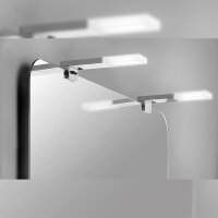 Emuca LED-Anbauleuchte f&uuml;r Badspiegel, 40 mm, IP44, kaltes wei&szlig;es Licht, Aluminium und Kunststoff, Verchromt